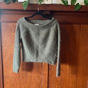 Cozy Olive Women's Off Shoulder Sweater